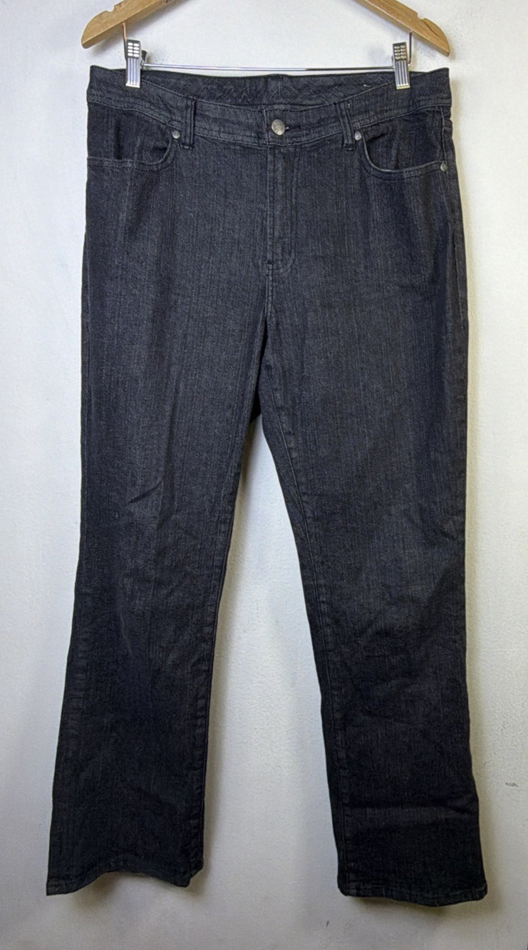 Chico's 2 Women's large 12 14 Black Straight Jeans additions casual designer